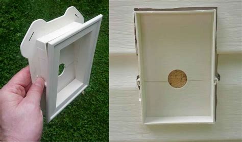 electrical box for siding|recessed vinyl siding outlet box.